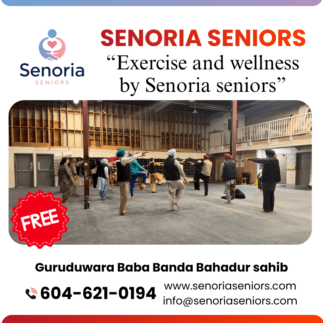 Seniors enjoying a wellness session together